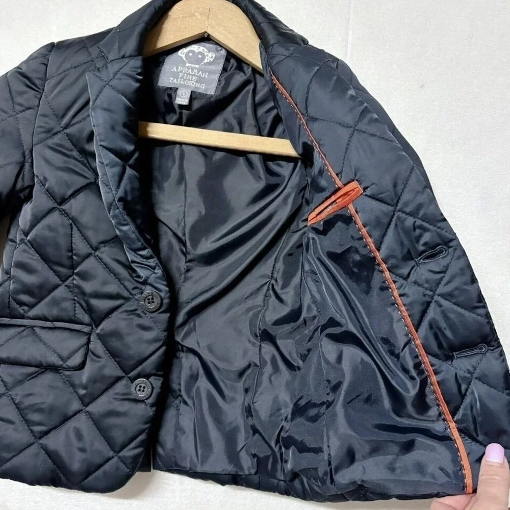 Appaman‎ Boys Suit Jacket Quilted Sport Coat Navy Blue Preppy Size 5